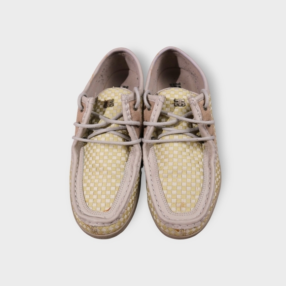 RARE IPATH Shoes Mens 13 YELLOW Skate Woven Upper Rubber Chukka Checkered Catkin - Picture 3 of 13